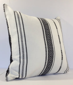 Jacquard Black Stripe Woven Cotton Pillow Cover