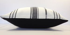 Jacquard Black Stripe Woven Cotton Pillow Cover