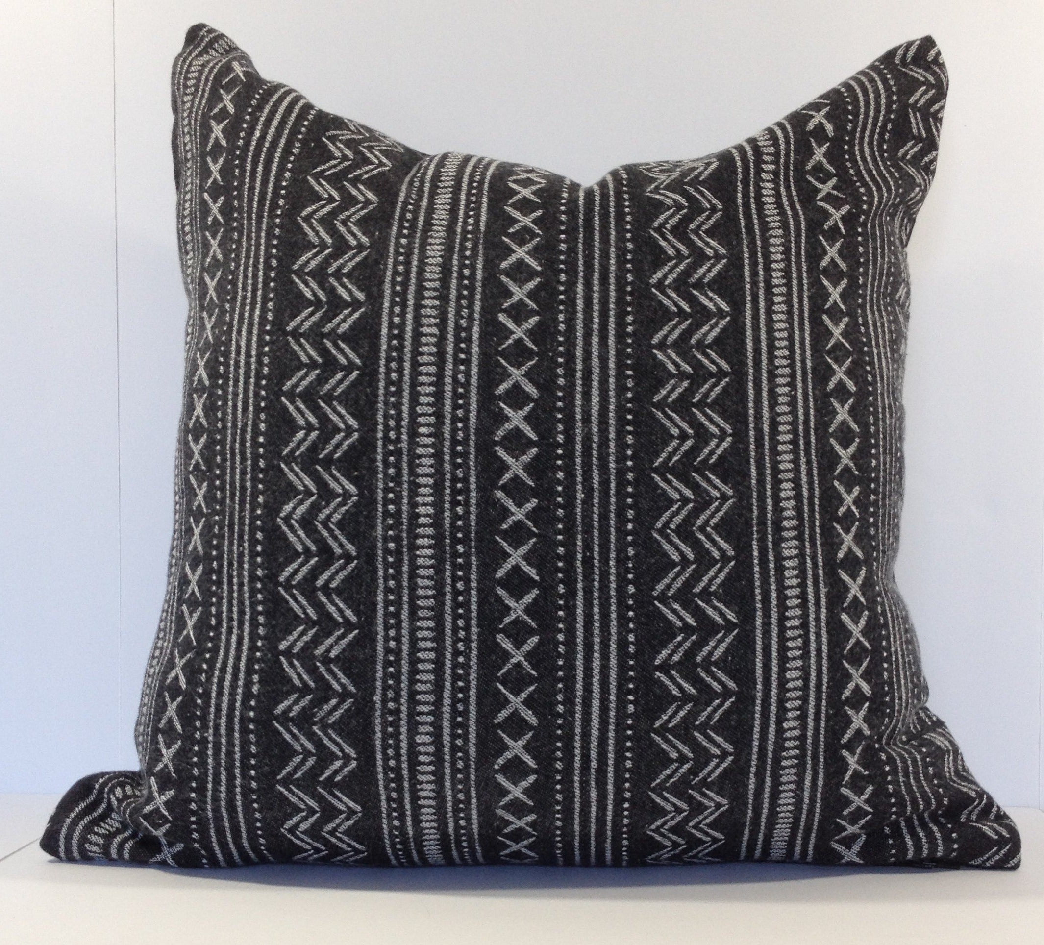 Matte Black Jaccard Pillow Cover