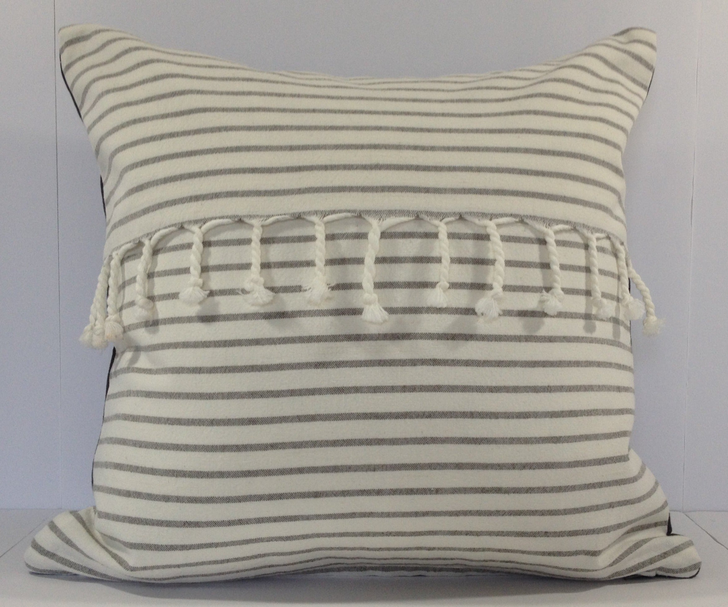 Mediterranean Summer Pillow Cover with Fringe