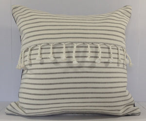 Mediterranean Summer Pillow Cover with Fringe