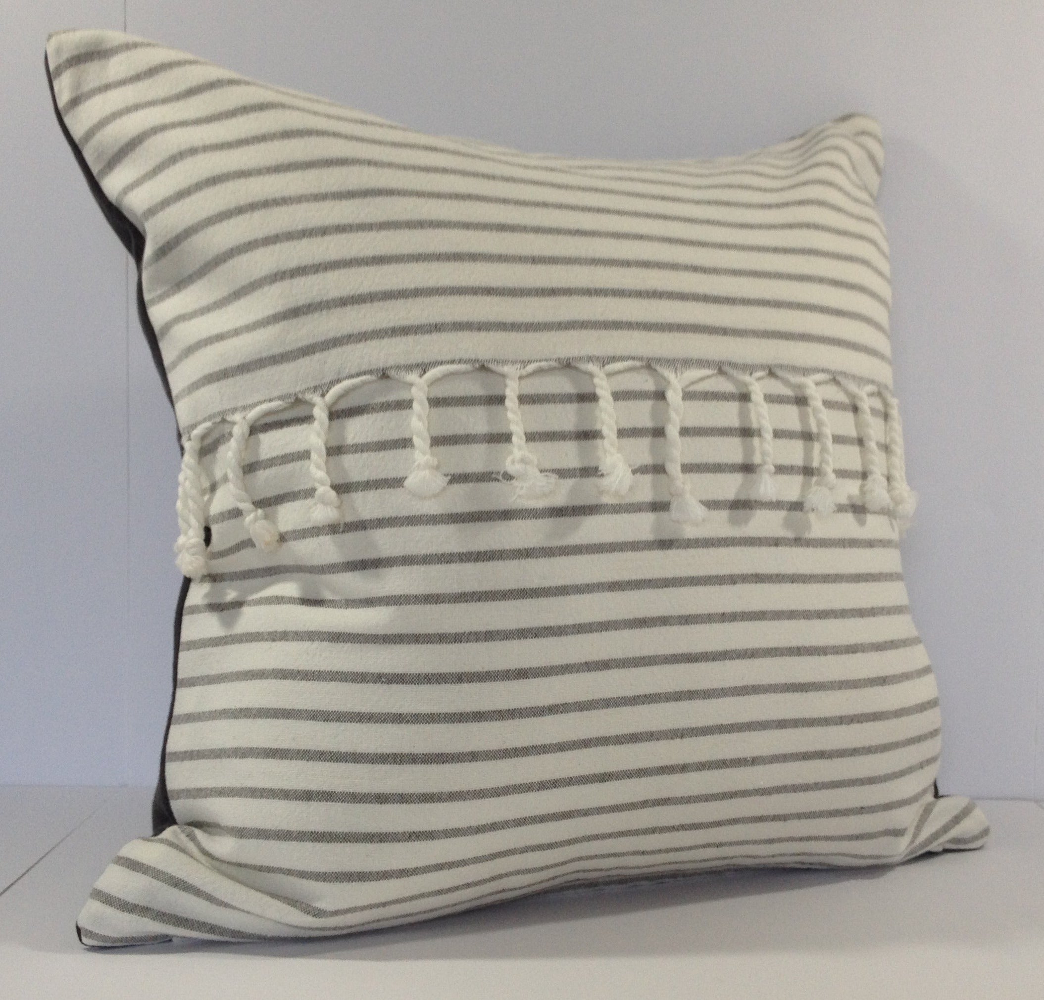 Mediterranean Summer Pillow Cover with Fringe